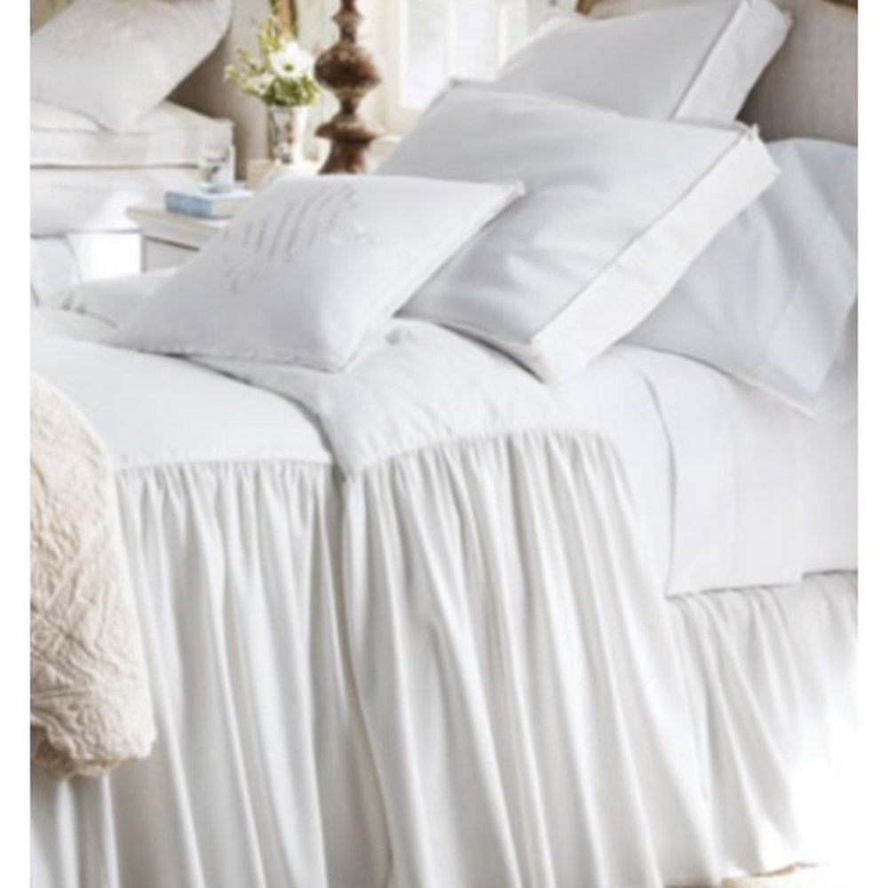 Legacy Hampton White KING Dust Skirt 18" Drop Neiman Marcus